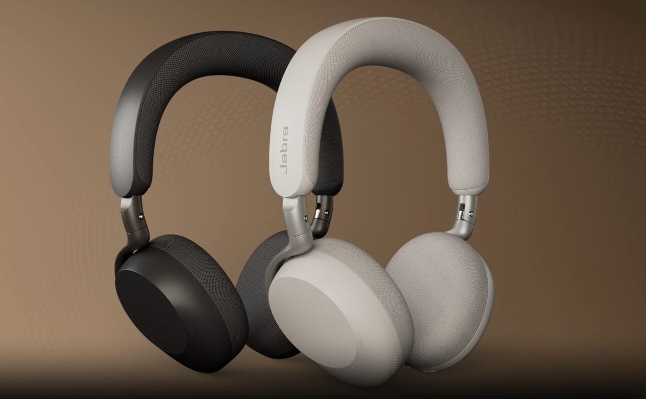 Jabra Evolve 3 75 - אוזניות On-Ear אלחוטיות היברידיות בעיצוב Boomless (ללא מיקרופון חיצוני), בצבעי שחור ובז'