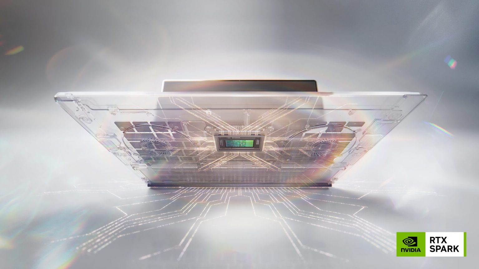NVIDIA RTX Spark - הדמיית המבנה הפנימי הכוללת את השבב המרכזי ומערכת הקירור הכפולה