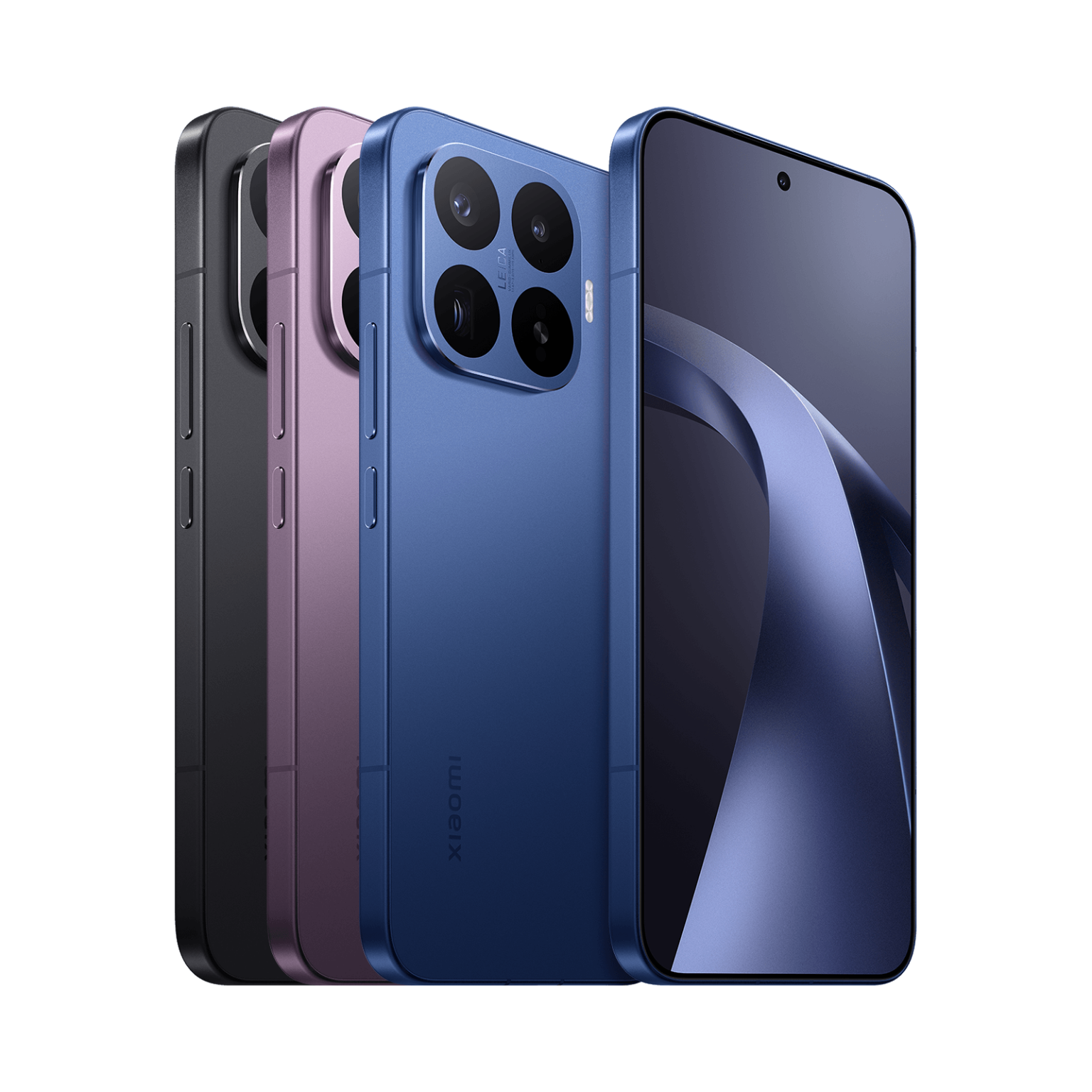 Xiaomi 17T Pro - עיצוב המכשירים בשלושה צבעים: כחול, סגול ושחור עם מערך הצילום של Leica